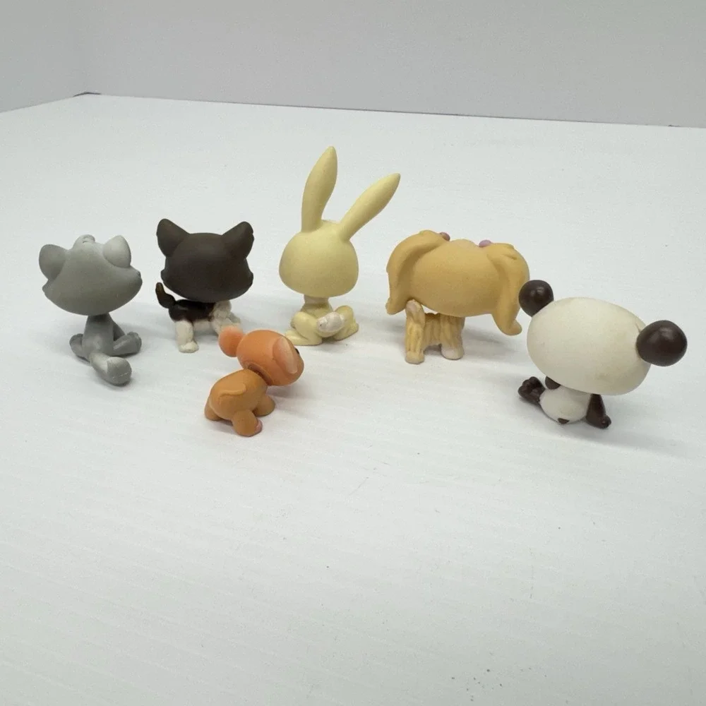 LPS 7 Pcs Littlest Pet Shop Lot Panda Rabbit Cat Hamster 2005 2004